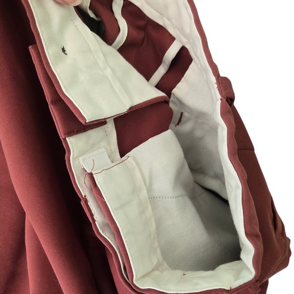 Haggar Generations Pleated Chino Shorts Men SZ 32 Rust Cotton Blend Relaxed Fit - Picture 4 of 11